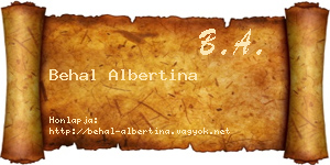 Behal Albertina névjegykártya