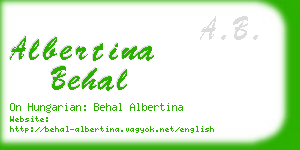 albertina behal business card